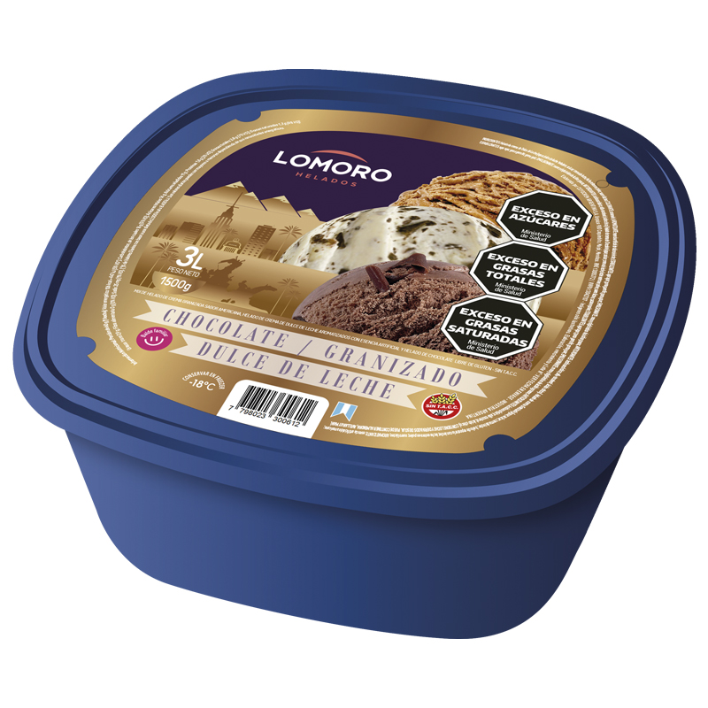 Balde de 3L – LOMORO Granizado – Chocolate – Dulce de Leche